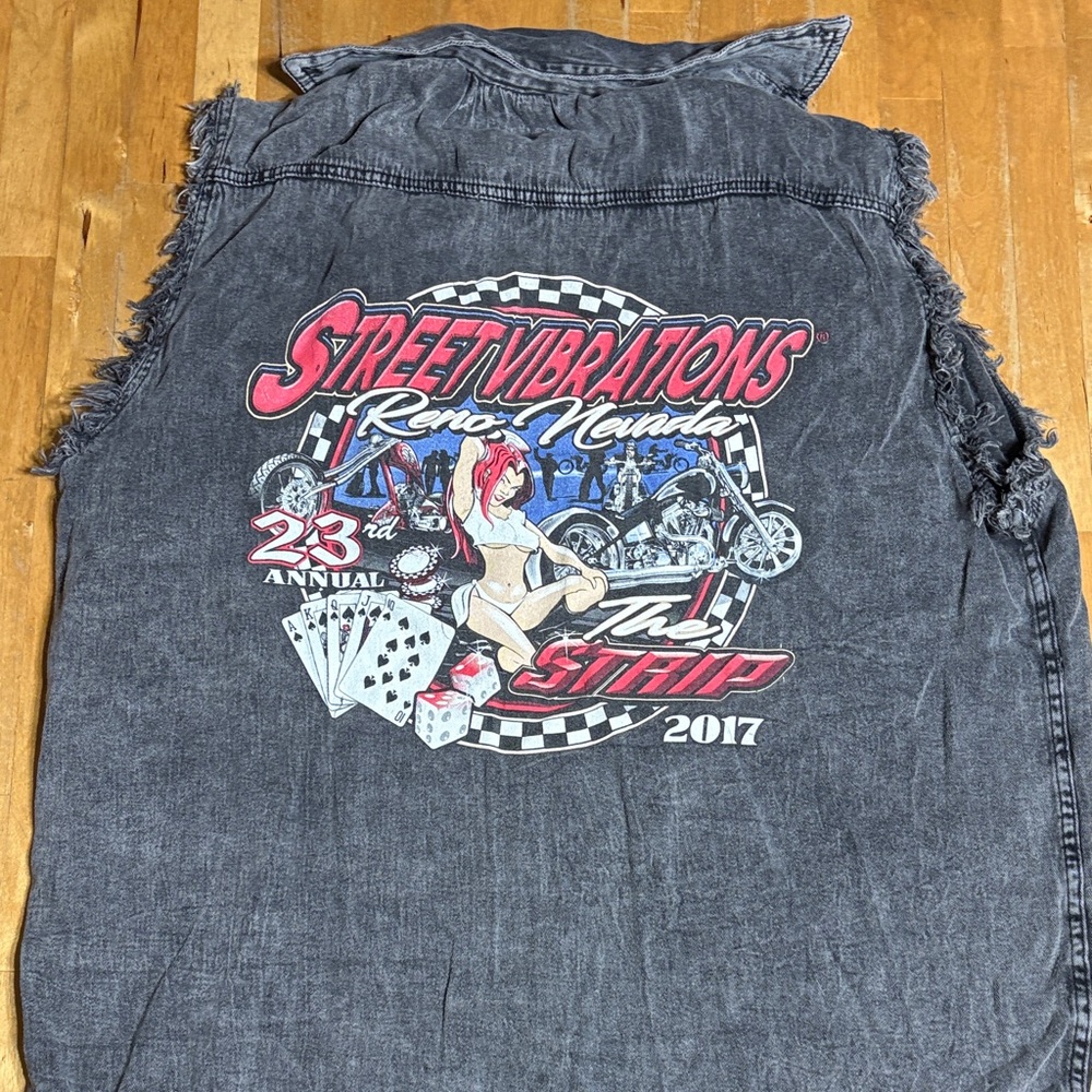 Street Vibrations Reno 2017 black sleeveless denim vest